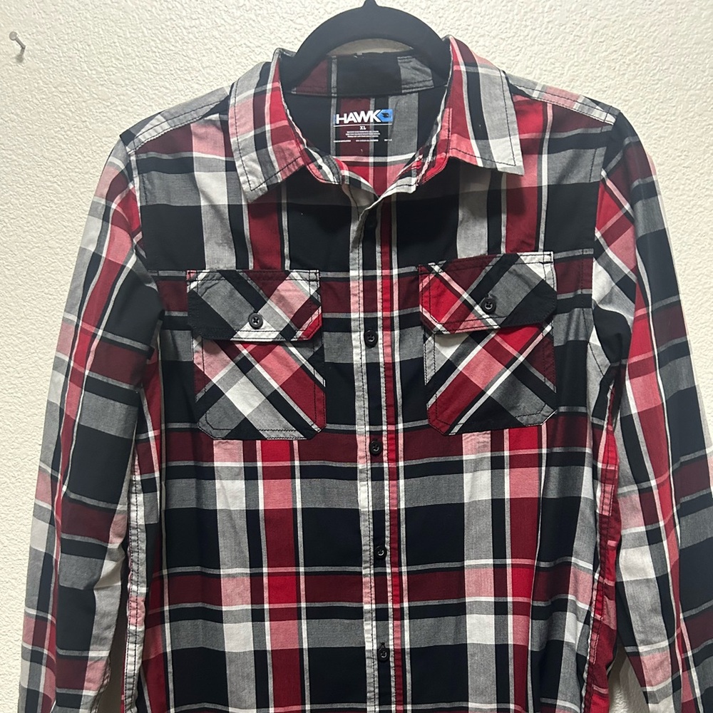 Tony Hawk Red and Black Checkered Boy's Shirt